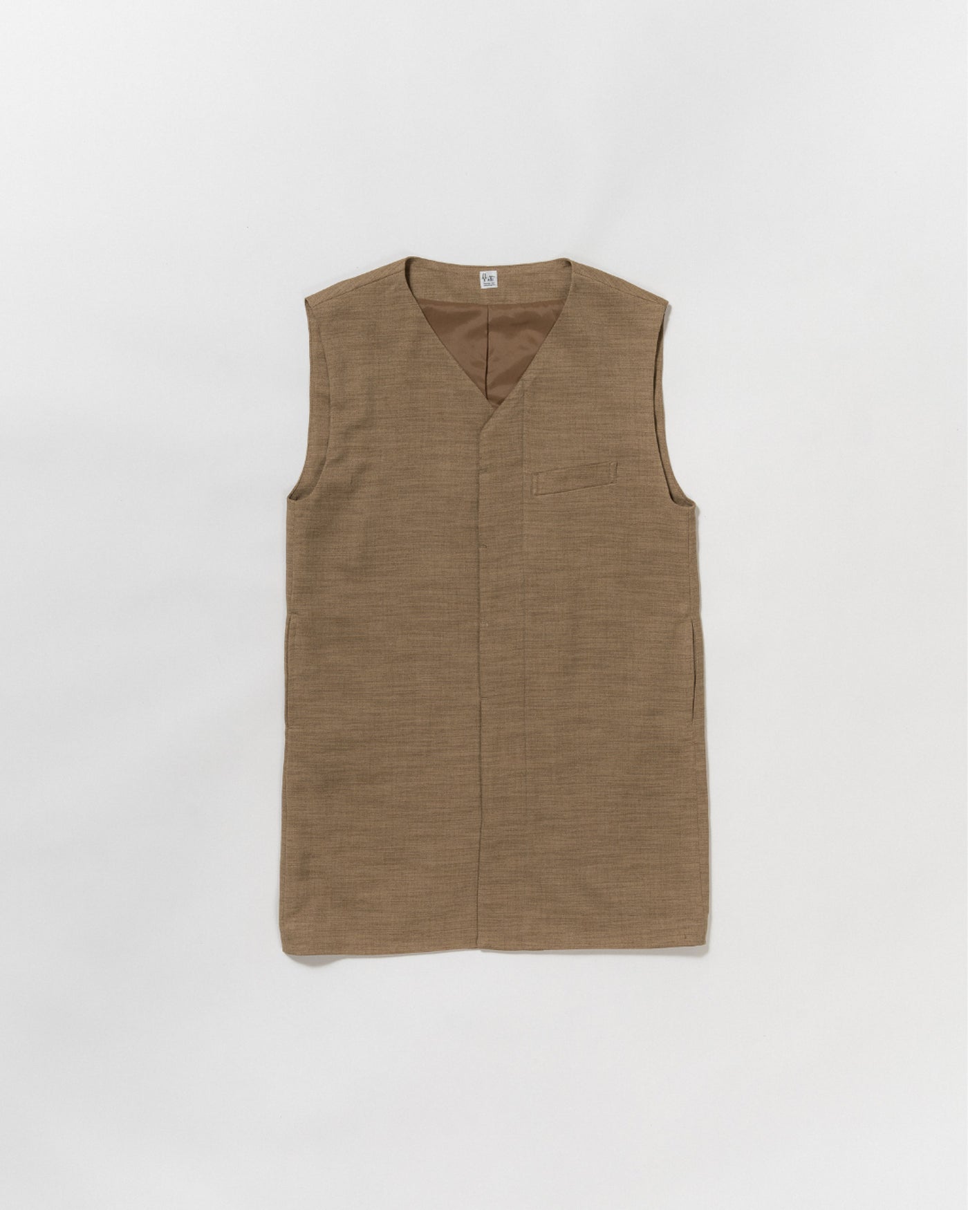 dry slub twill long gilet