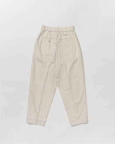 cotton linen two-tuck slacks