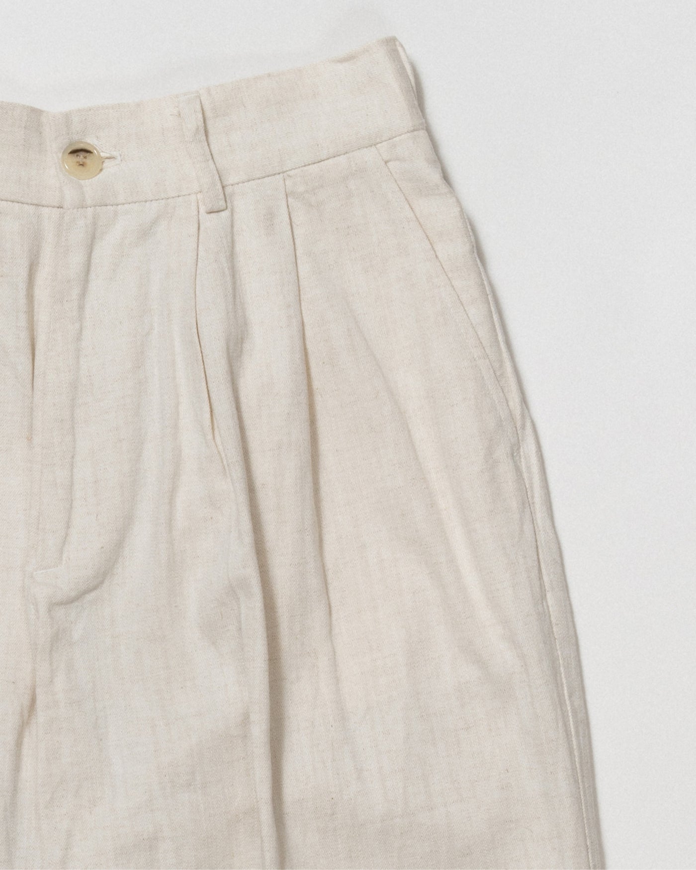 cotton linen two-tuck slacks