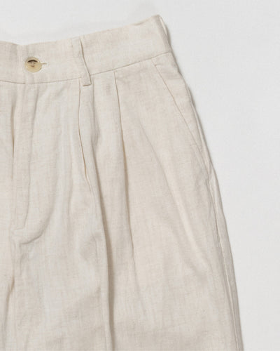 cotton linen two-tuck slacks